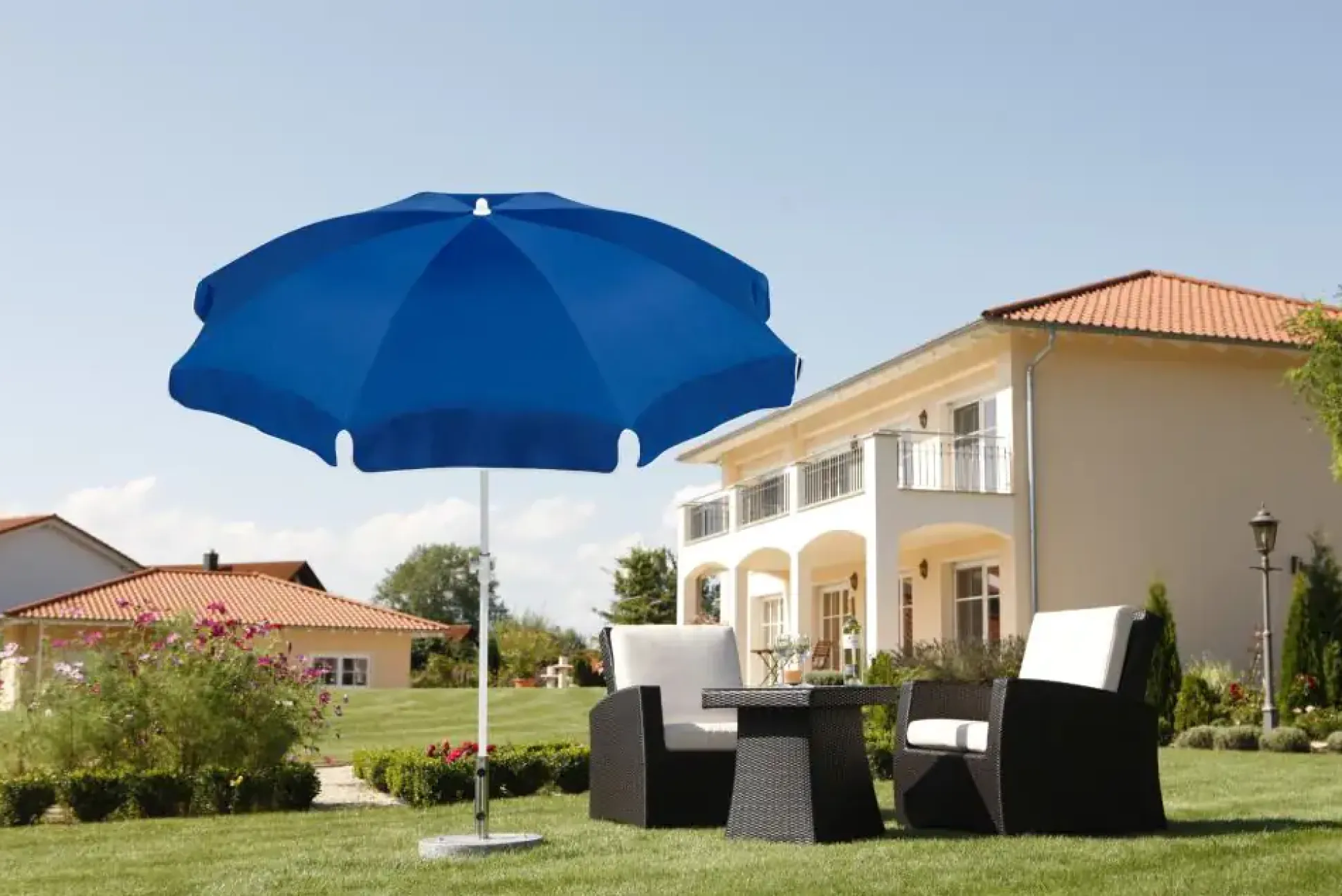 Schneider Sonnenschirm Ibiza blau Ø 240 cm