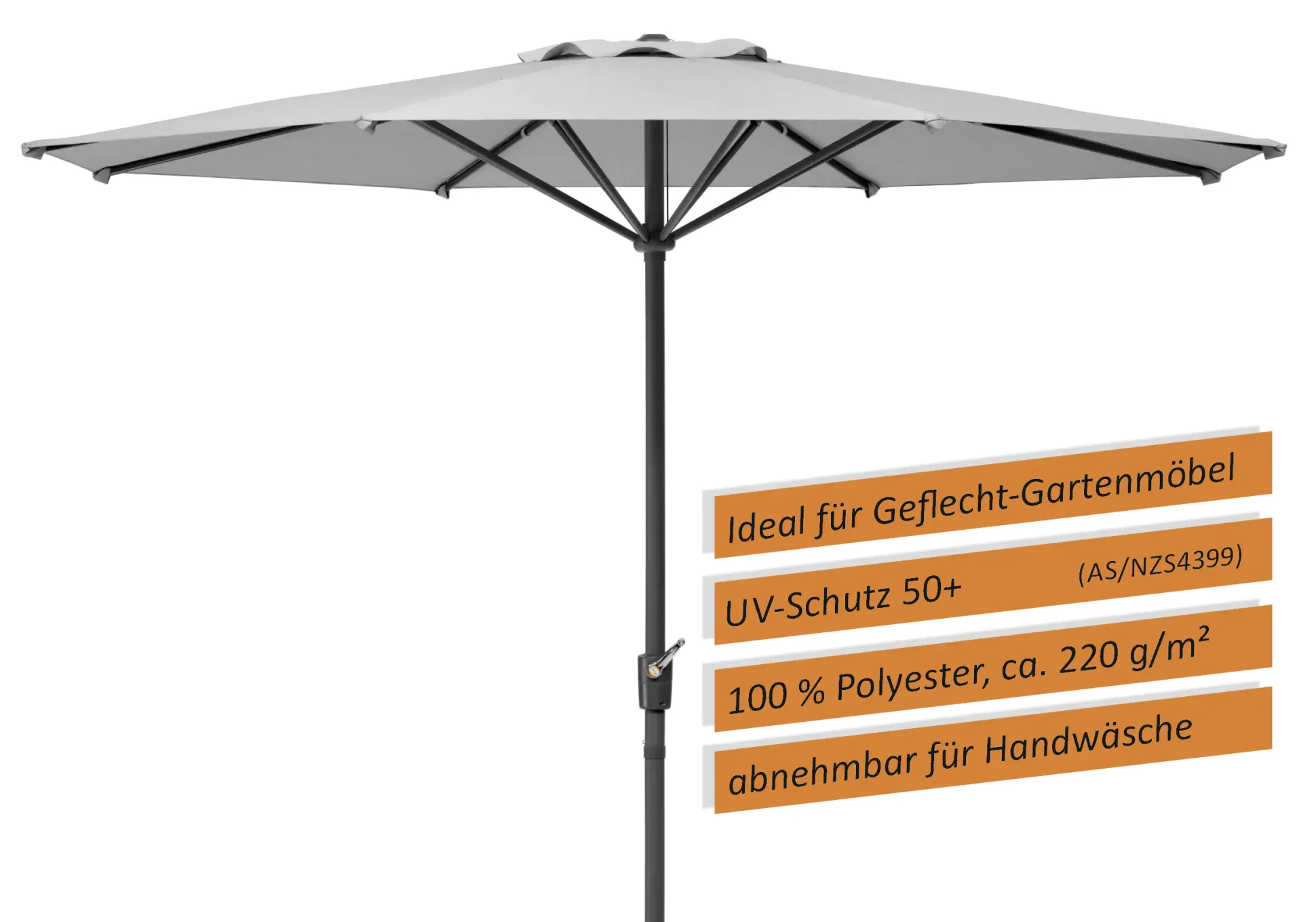 Schneider Sonnenschirm Korsika silbergrau Ø 320 cm