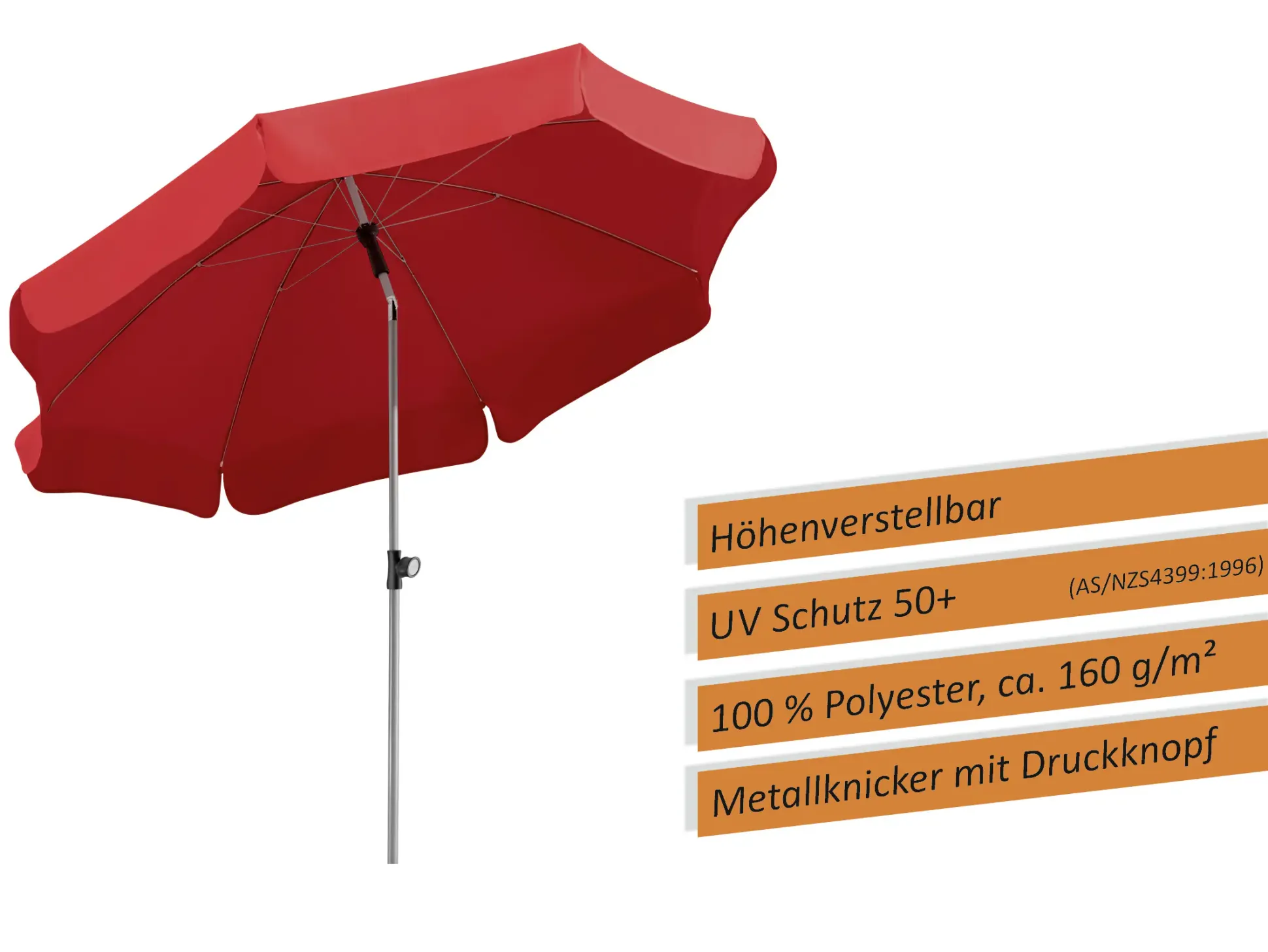 Schneider Sonnenschirm Locarno rot Ø 200 cm