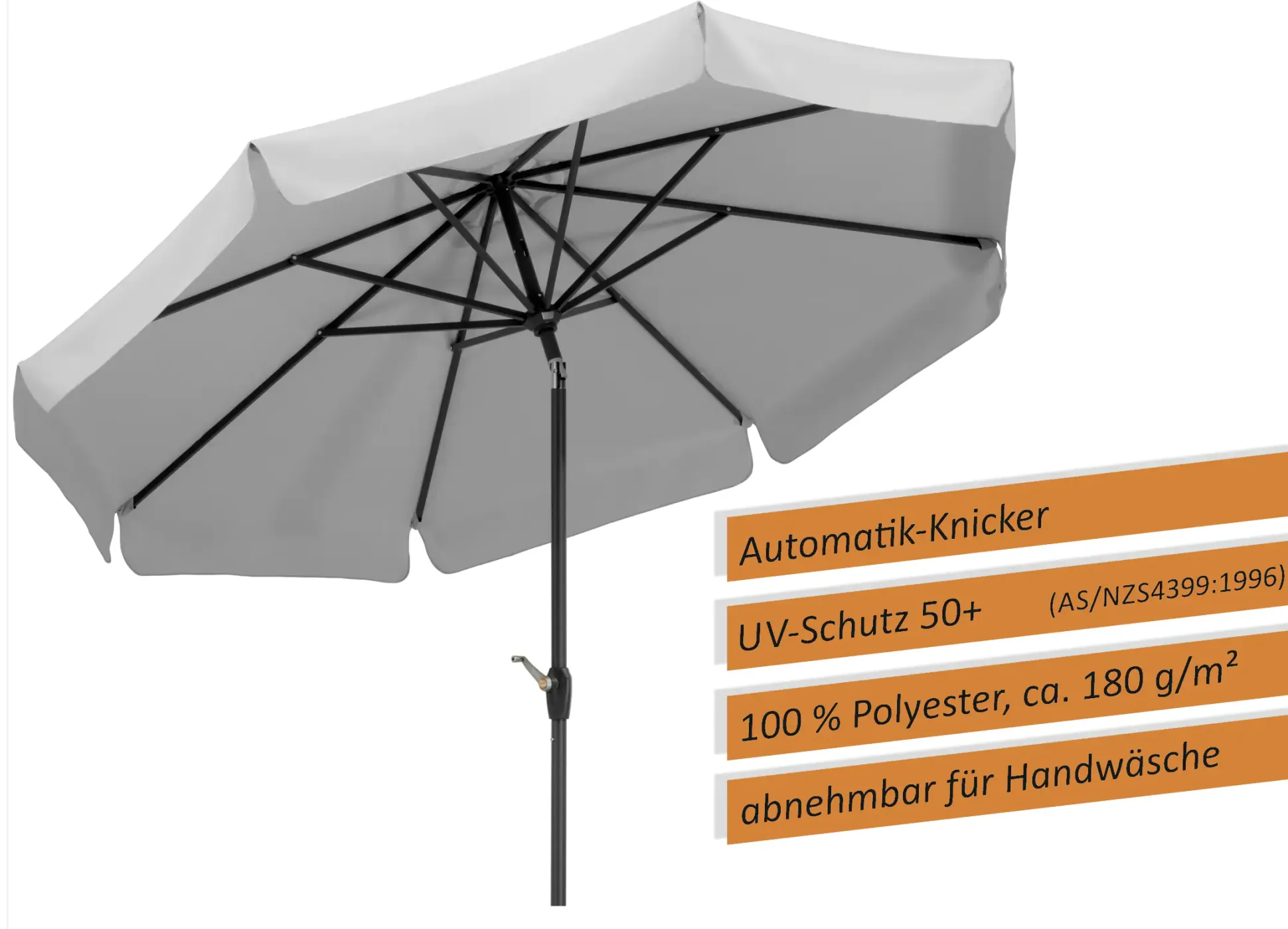 Schneider Sonnenschirm Orlando silbergrau Ø 270 cm