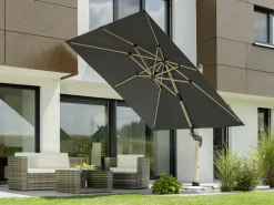 Schneider Sonnenschirm Rhodos Twist Woody anthrazit 300 x 300 cm