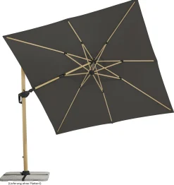 Schneider Sonnenschirm Rhodos Twist Woody anthrazit 300 x 300 cm