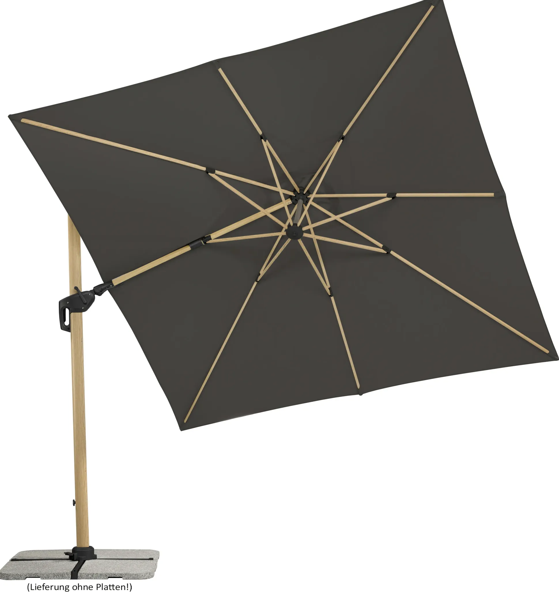 Schneider Sonnenschirm Rhodos Twist Woody anthrazit 300 x 300 cm