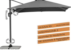 Schneider Sonnenschirm Rhodos Twist anthrazit 300 x 300 cm