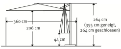 Schneider Sonnenschirm Rhodos Twist anthrazit 300 x 300 cm