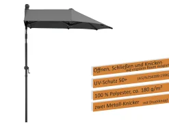Schneider Sonnenschirm Salerno mezza anthrazit 150 x 150 cm
