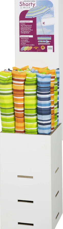 Schneider Sonnenschirm Shorty sortierte Farben, 180 cm Ø