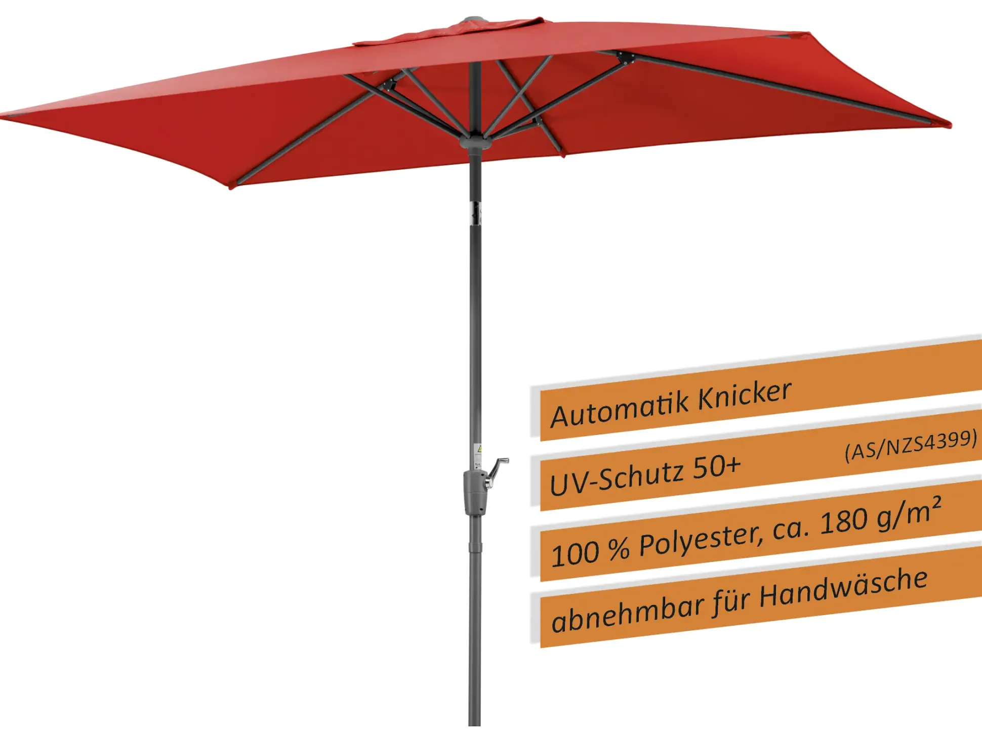 Schneider Sonnenschirm Tunis rot 270 x 150 cm