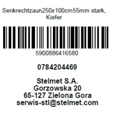 Senkrechtzaun 250 x 100 cm, kesseldruckimprägniert