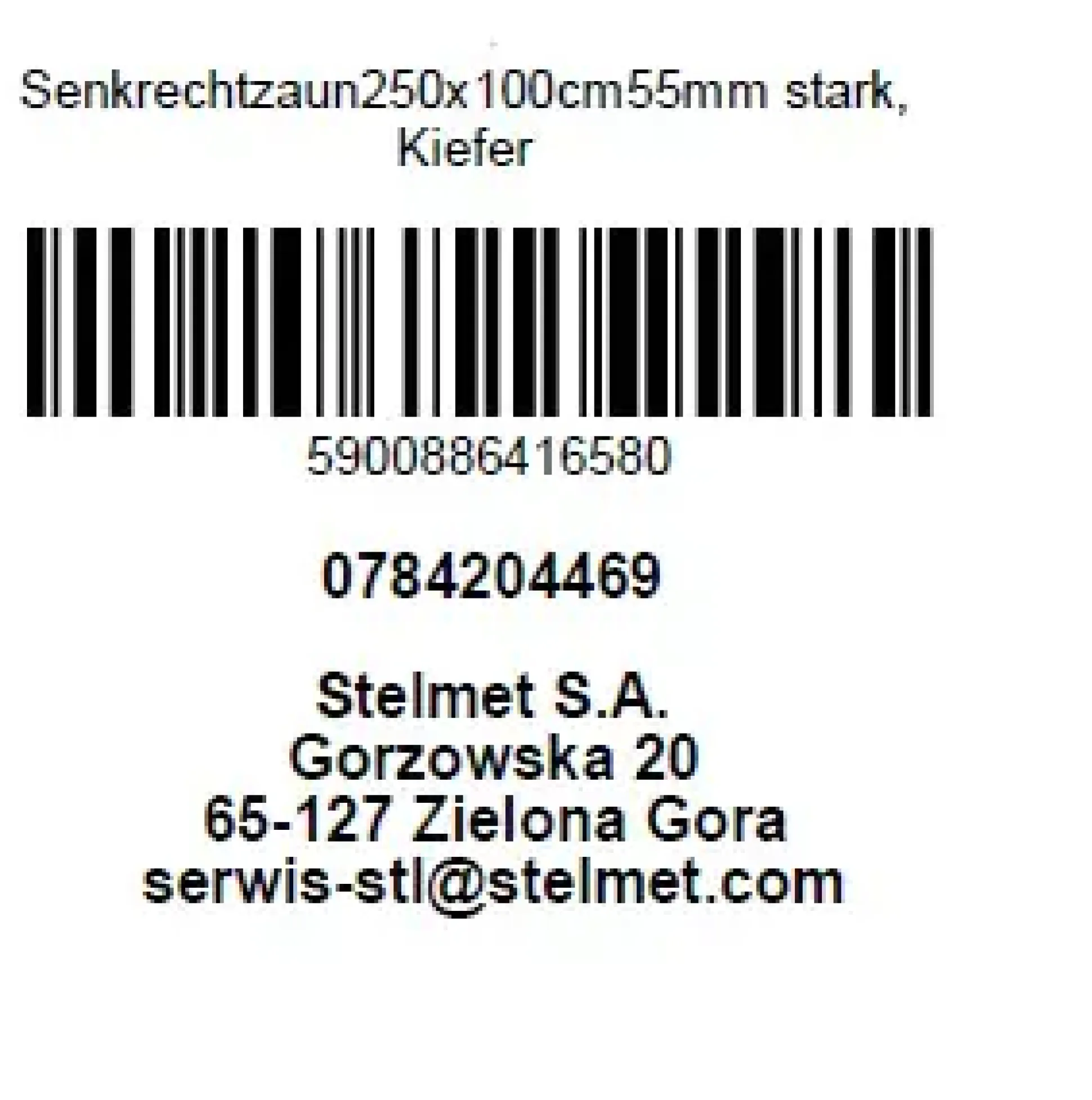 Senkrechtzaun 250 x 100 cm, kesseldruckimprägniert