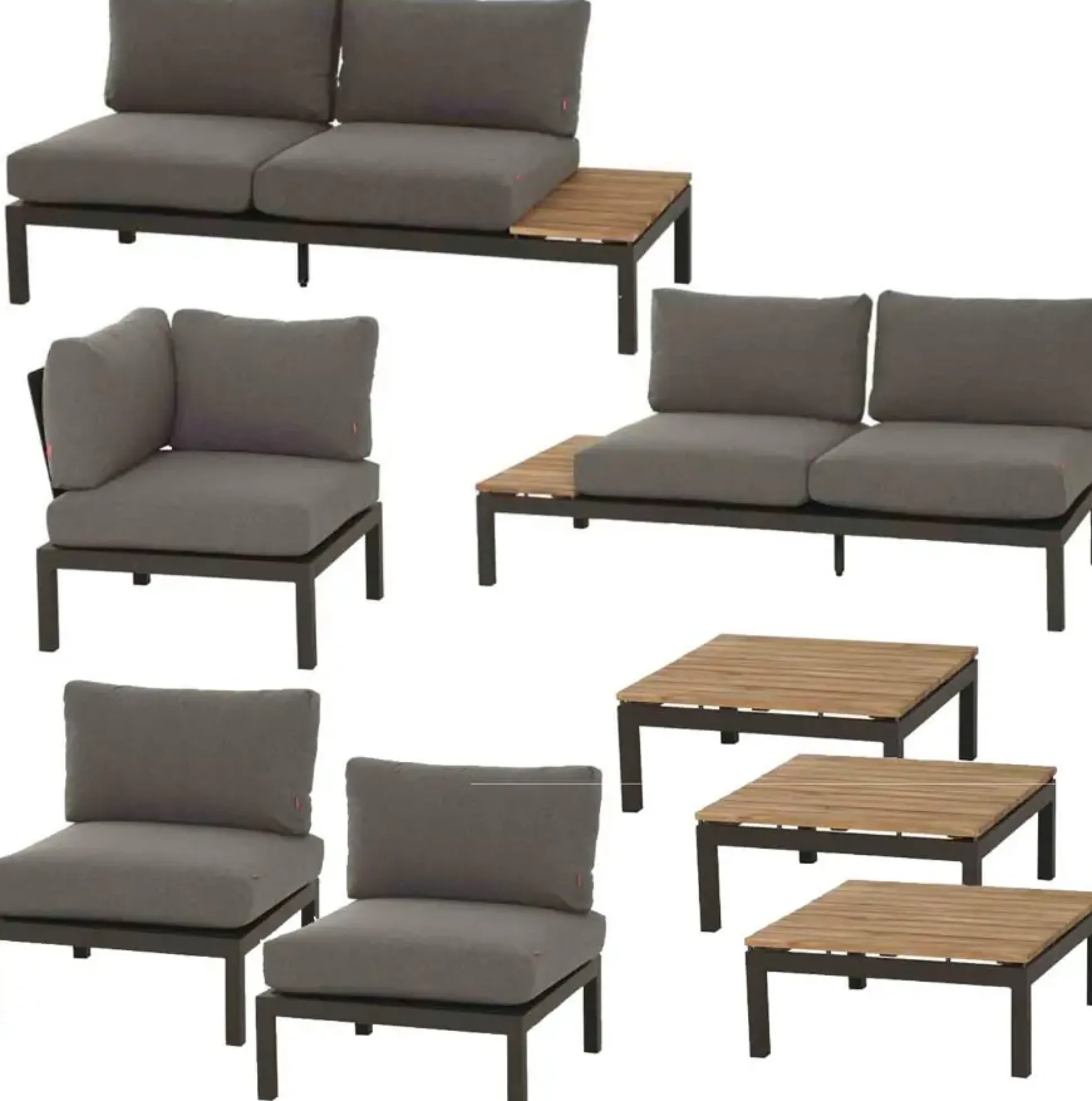 Siena Garden Gartenmöbel-Set Alvida Aluminium/Holz inkl. Kissen 8-tlg.