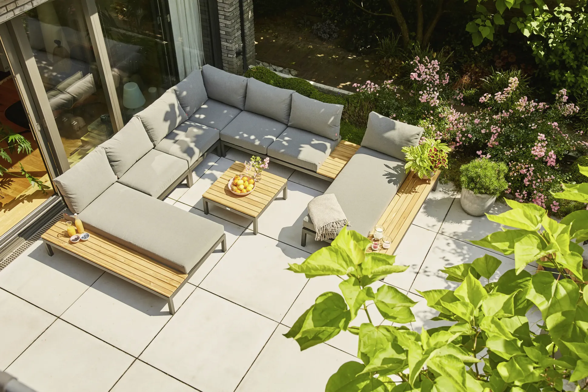 Siena Garden Gartenmöbel-Set Alvida Aluminium/Holz inkl. Kissen 7-tlg.