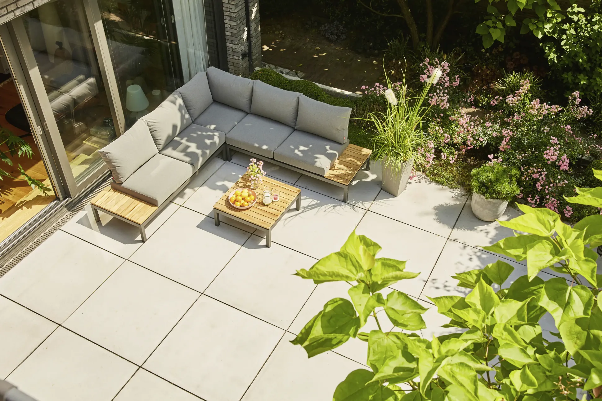 Siena Garden Gartenmöbel-Set Alvida Aluminium/Holz inkl. Kissen 4-tlg.