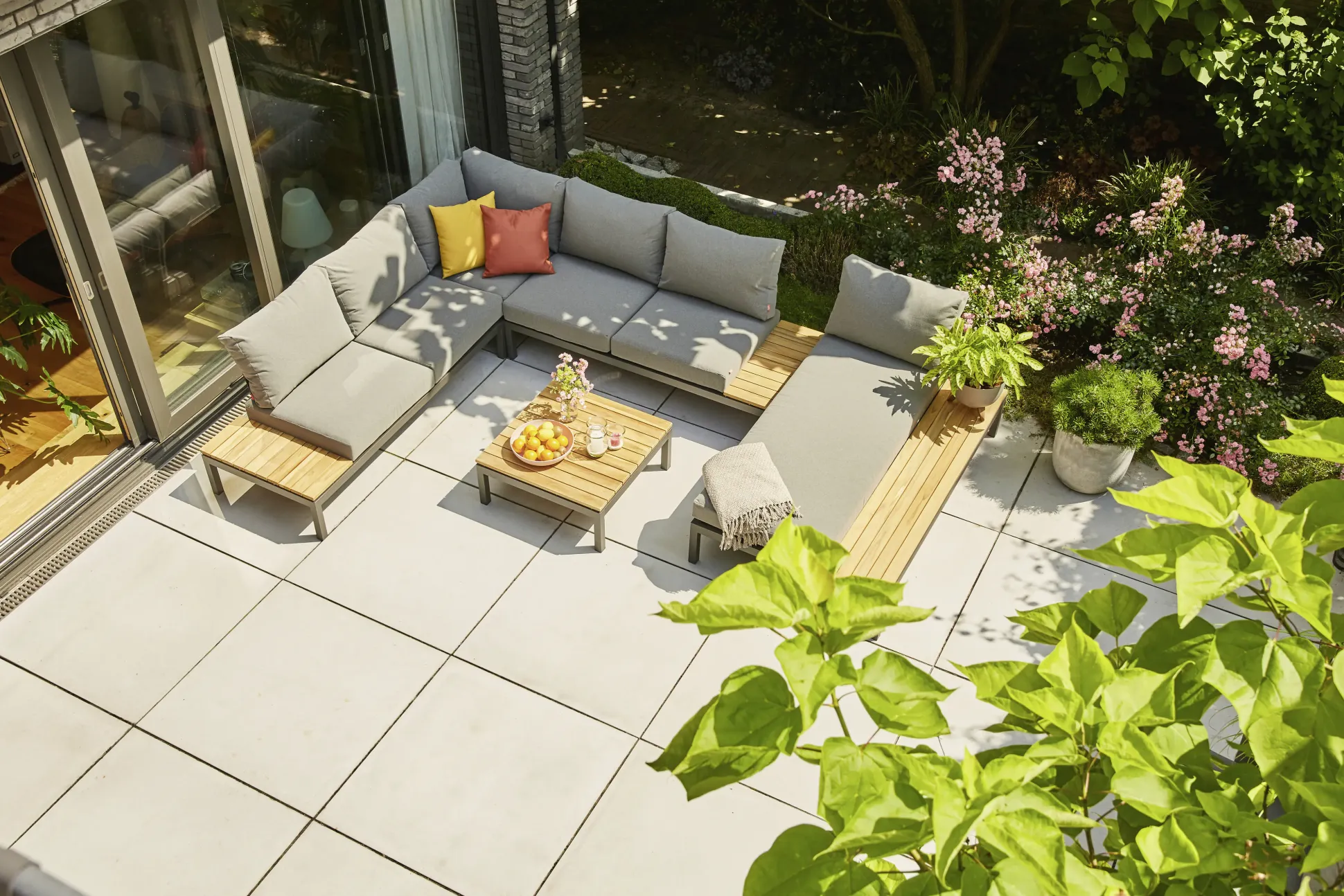 Siena Garden Gartenmöbel-Set Alvida Aluminium/Holz inkl. Kissen 5-tlg.