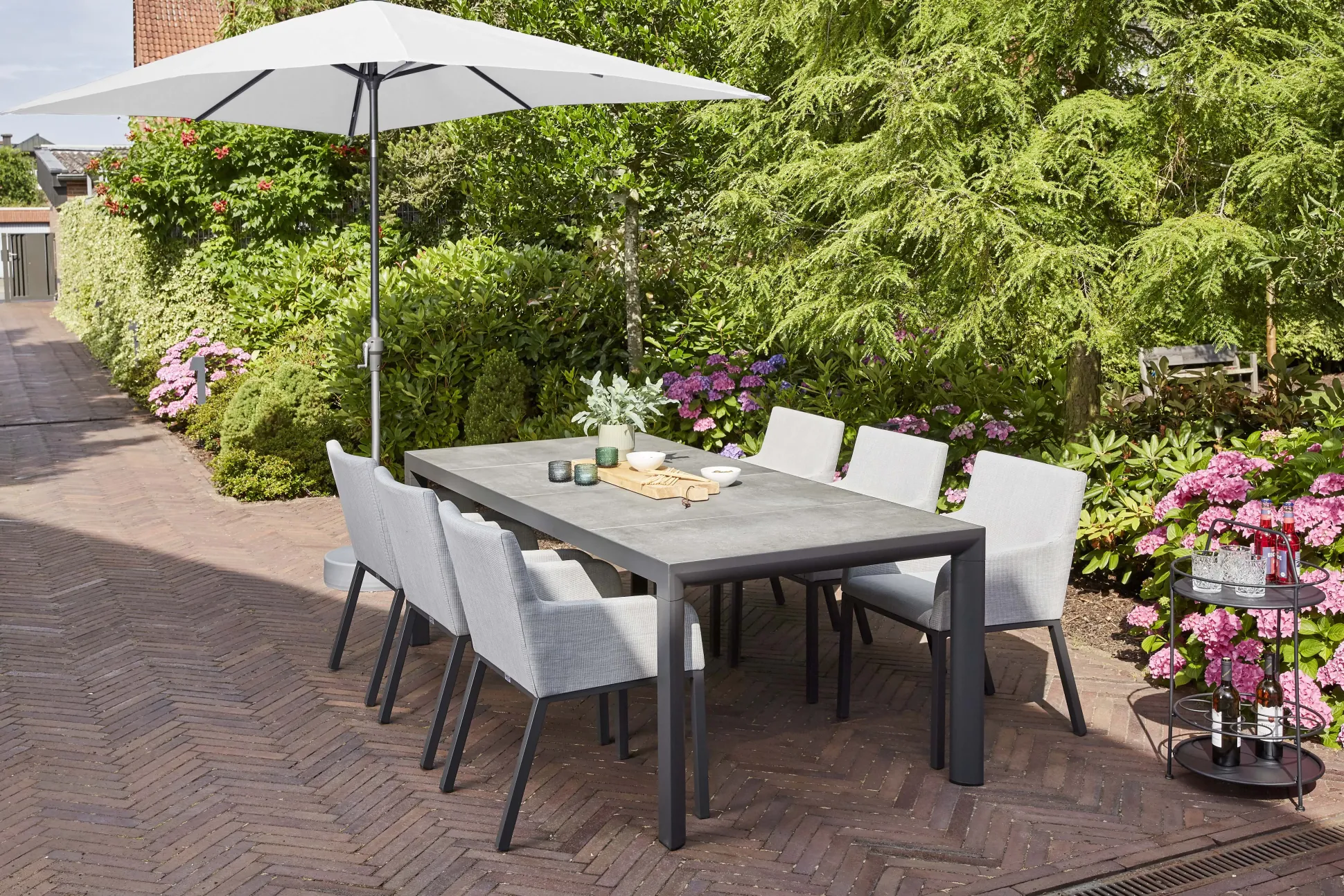 Siena Garden Mittelstockschirm Avio grau 300 x 200 cm