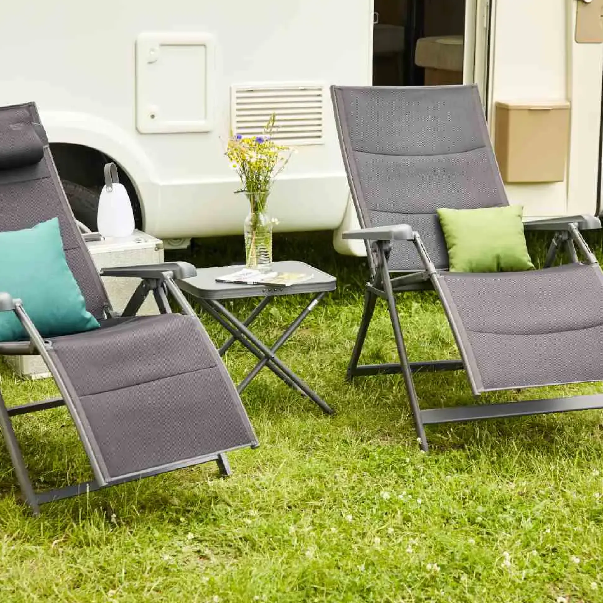 Siena Garden Camping Relaxsessel + Premium anthrazit