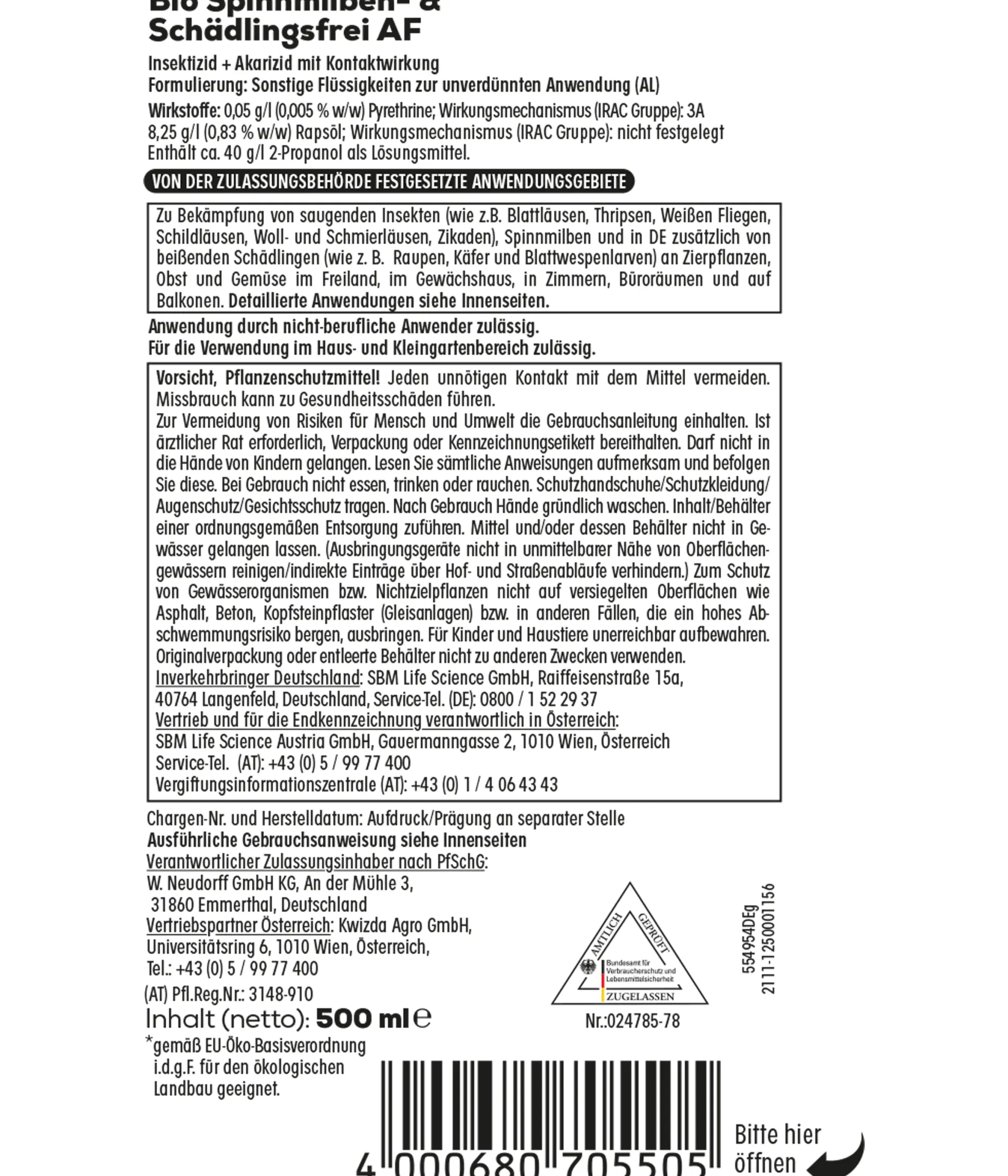 Solabiol Bio Spinnmilben- & Schädlingsfrei AF 500 ml