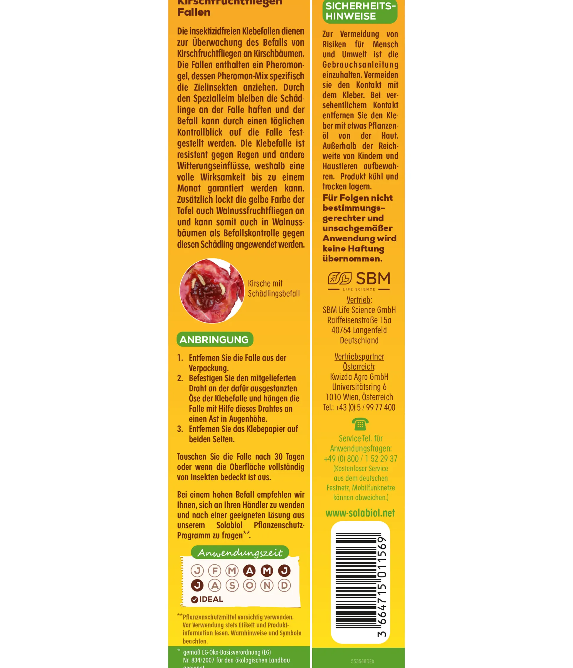 Solabiol Kirschfruchtfliegen Fallen 5 Stück