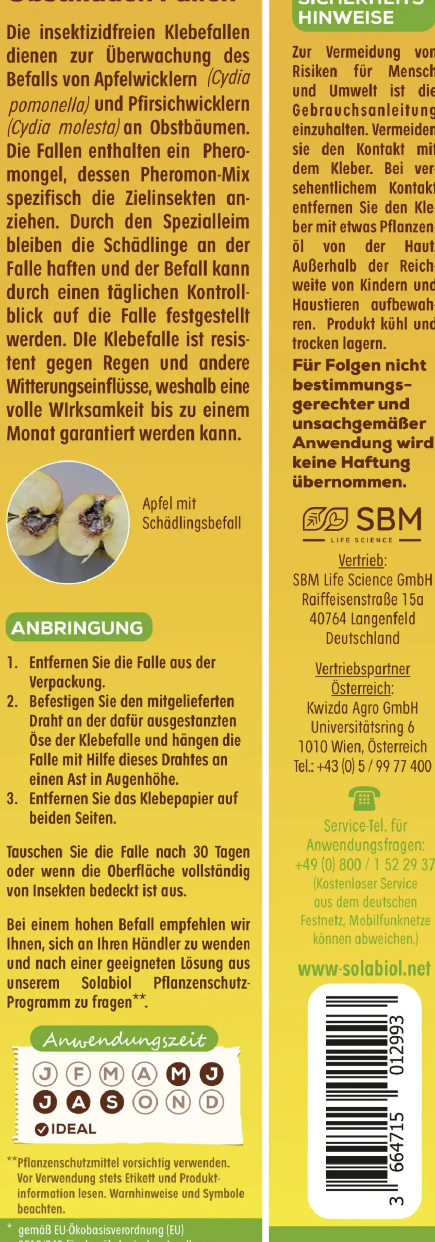 Solabiol Obstmaden Fallen 5 Stück