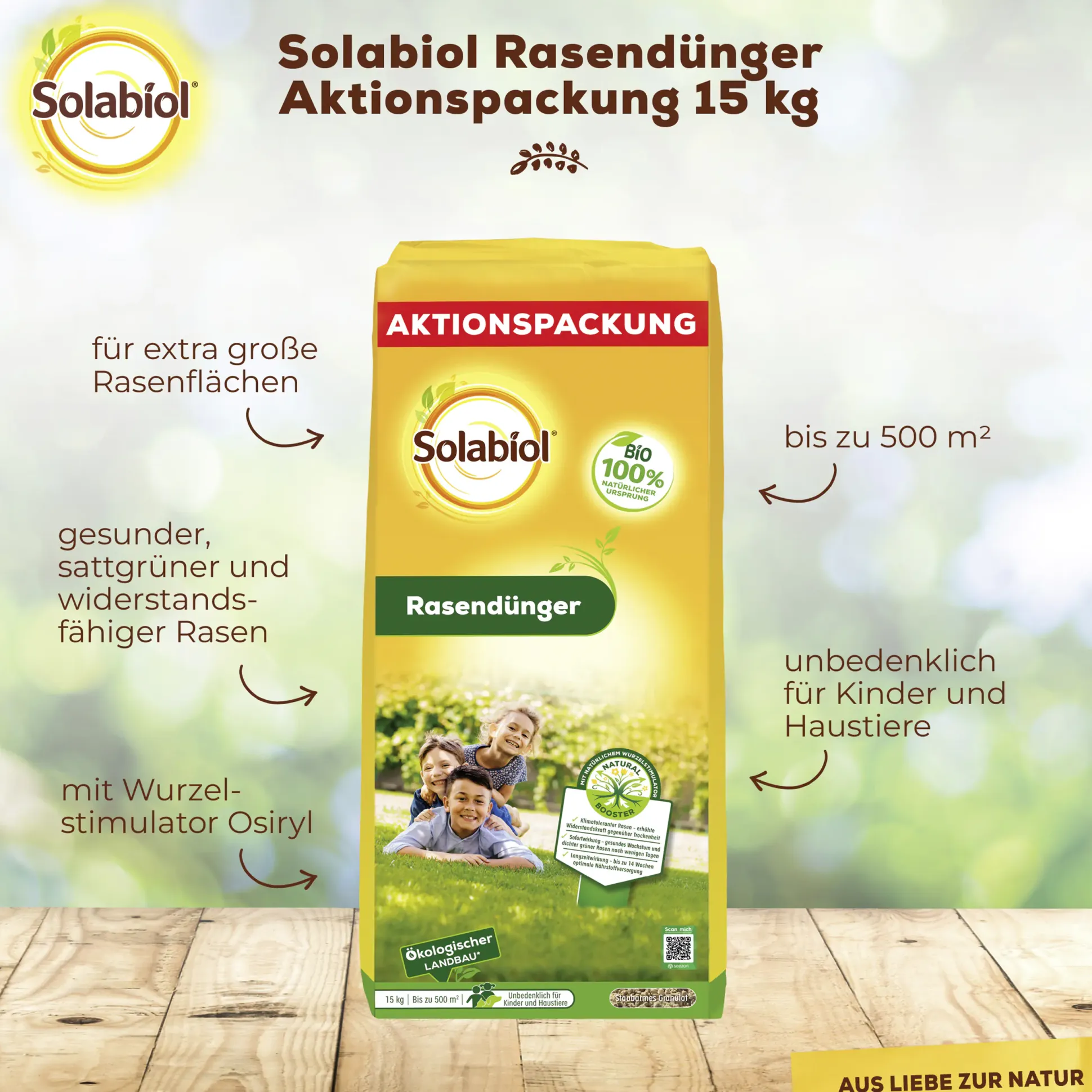 Solabiol Rasendünger Aktionspackung 15 kg