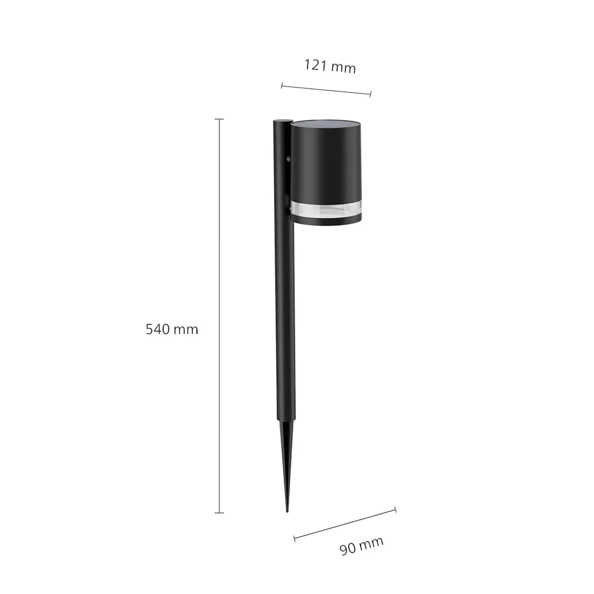 Solar Gehwegleuchte Fyce 28,4 x 12,7 x 9,7 cm schwarz