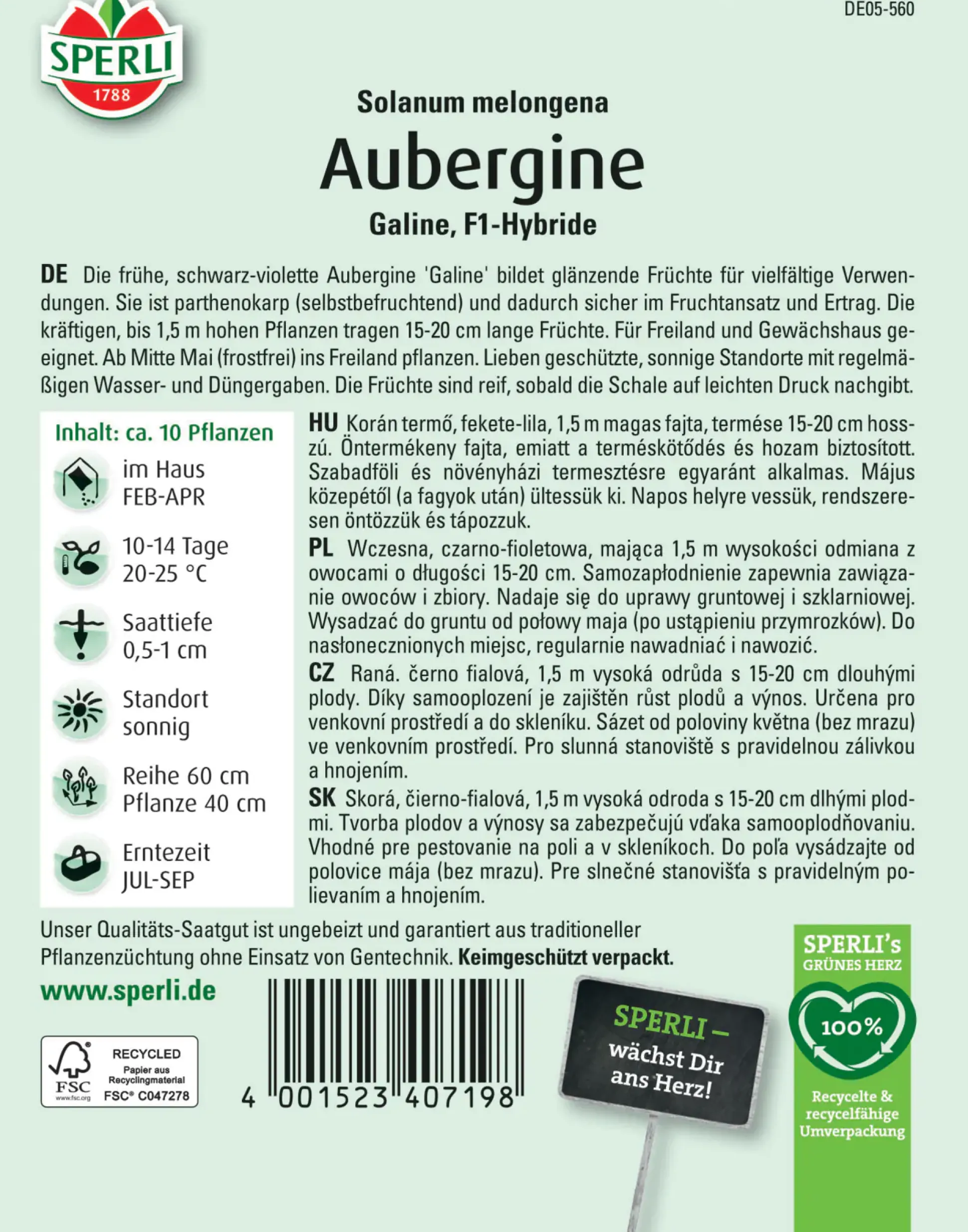 Sperli Aubergine Galine F1