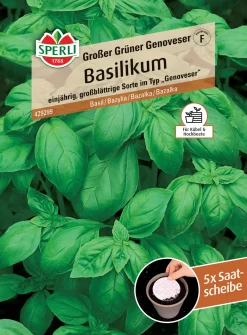 Sperli Basilikum Grosses Grünes Genoveser Saatscheibe