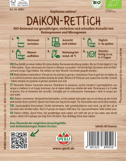 Sperli BIO Keimsprossen-Saat Daikon-Rettich