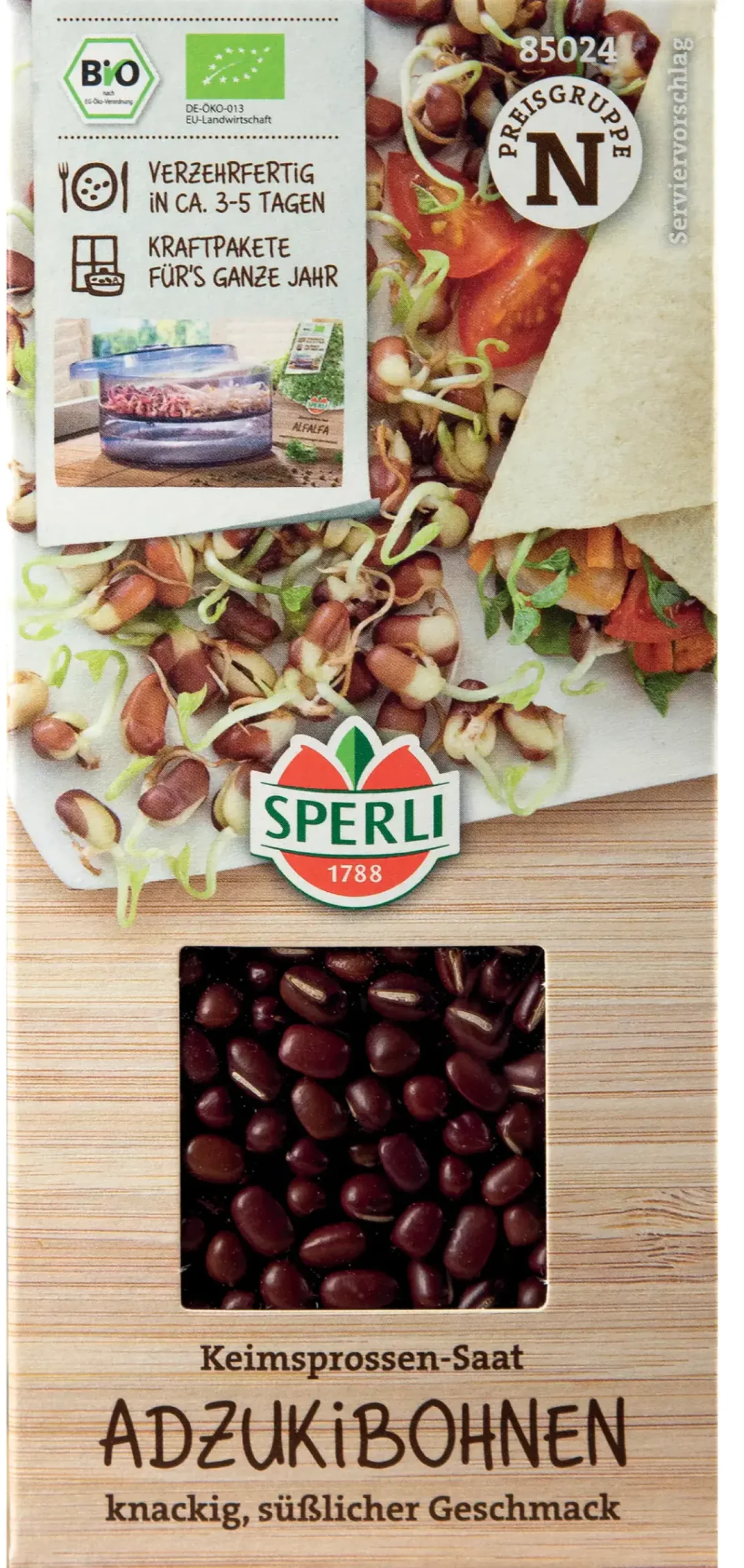 Sperli BIO Keimsprossen-Saat Adzukibohne