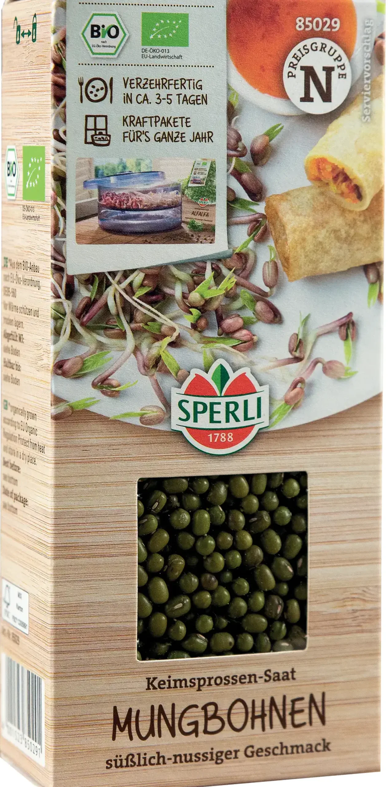 Sperli BIO Keimsprossen-Saat Mungbohnen