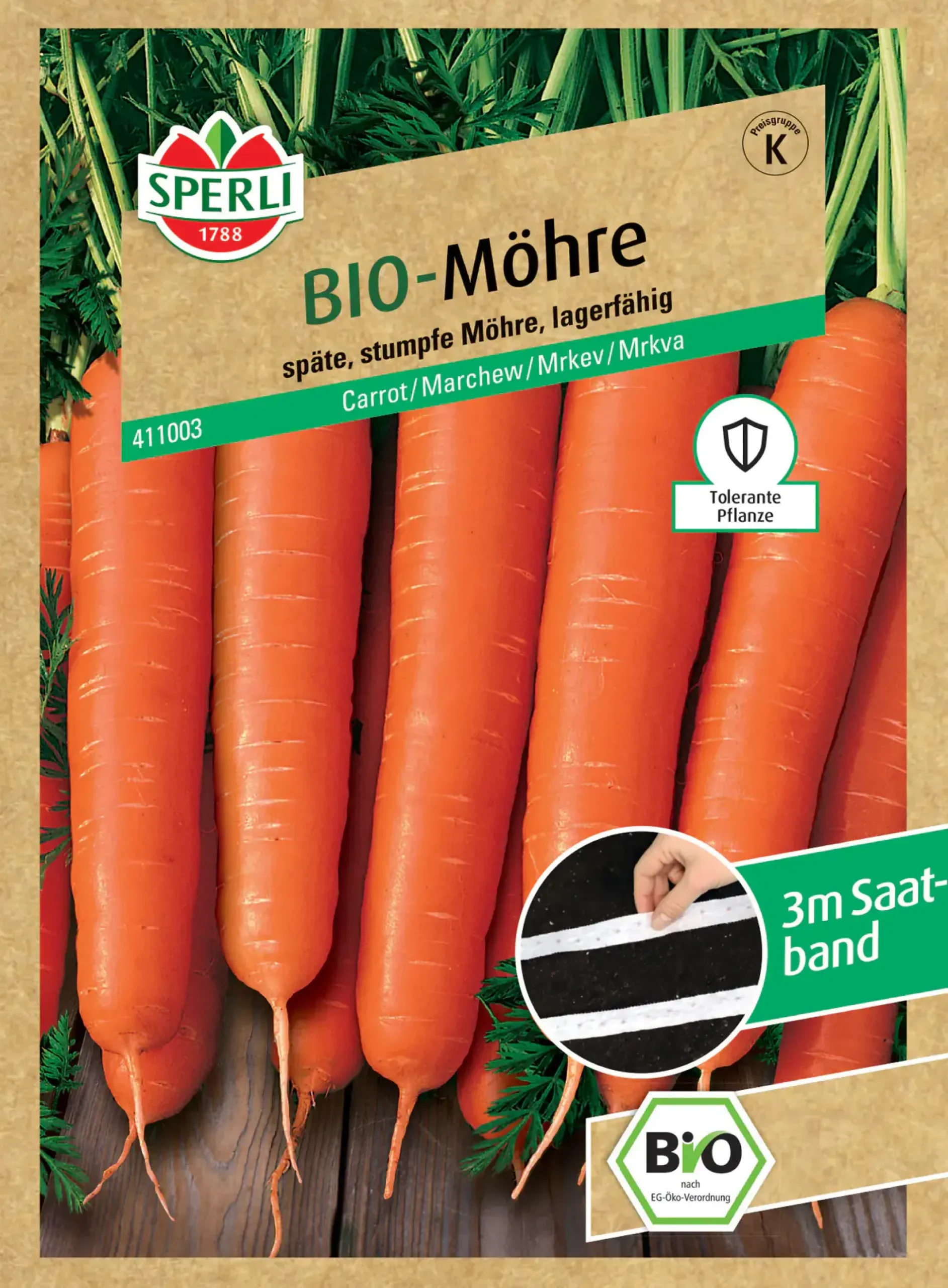 Sperli BIO Möhre F1 Saatband