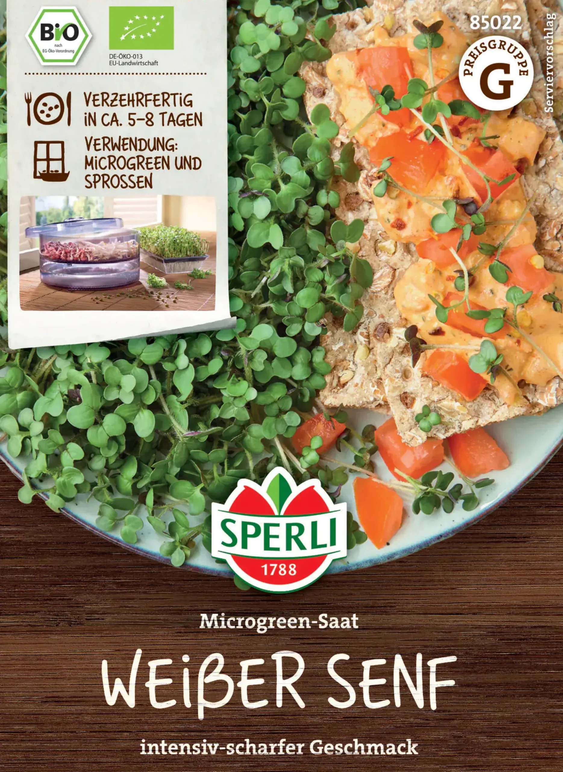 Sperli BIO Microgreen-Saat Weißer Senf