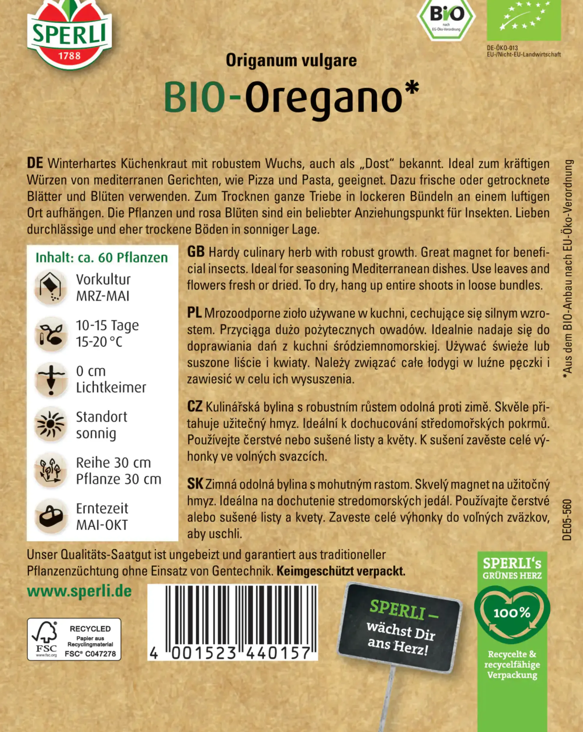 Sperli BIO Oregano