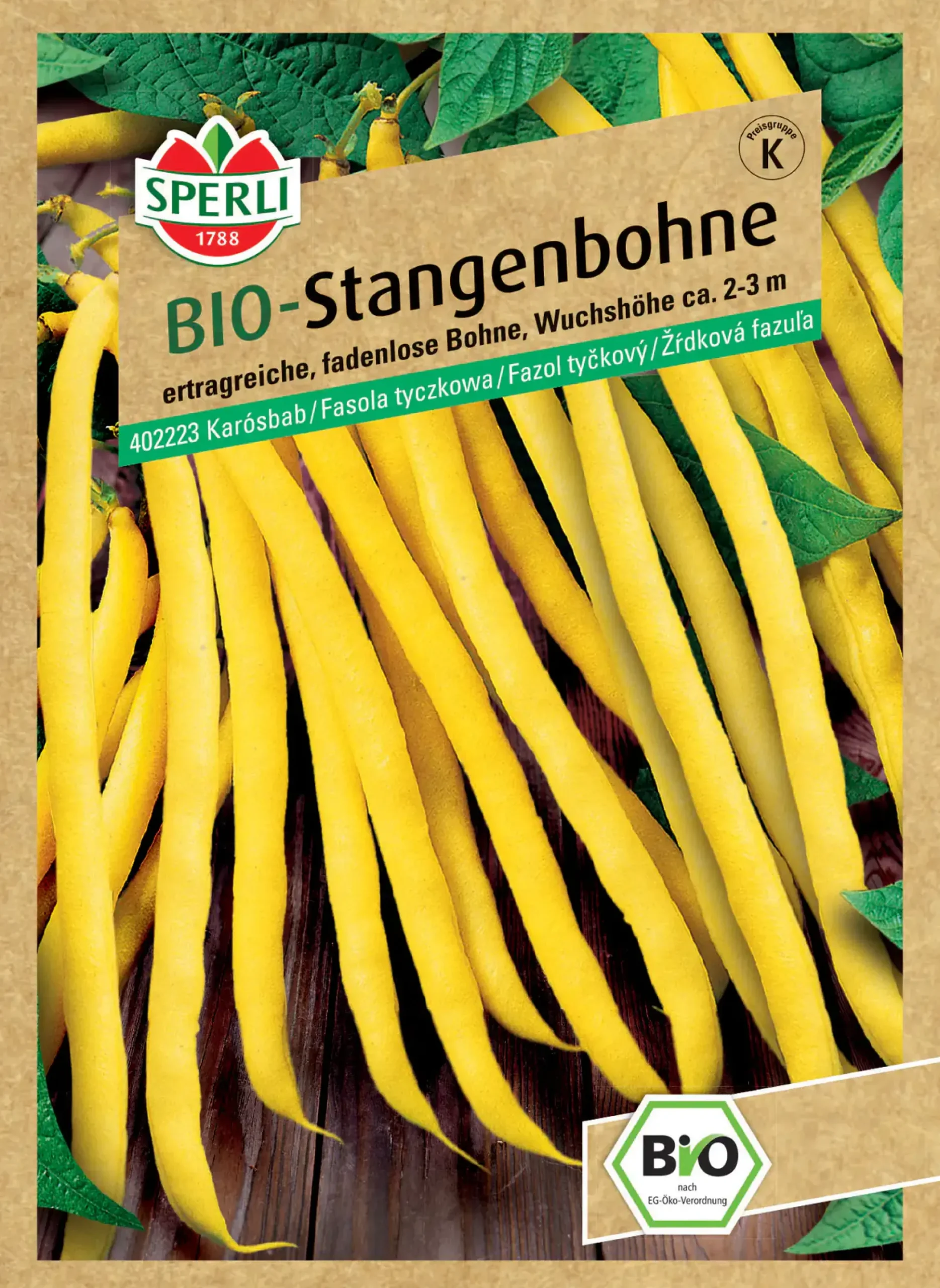 Sperli BIO Stangenbohne gelb
