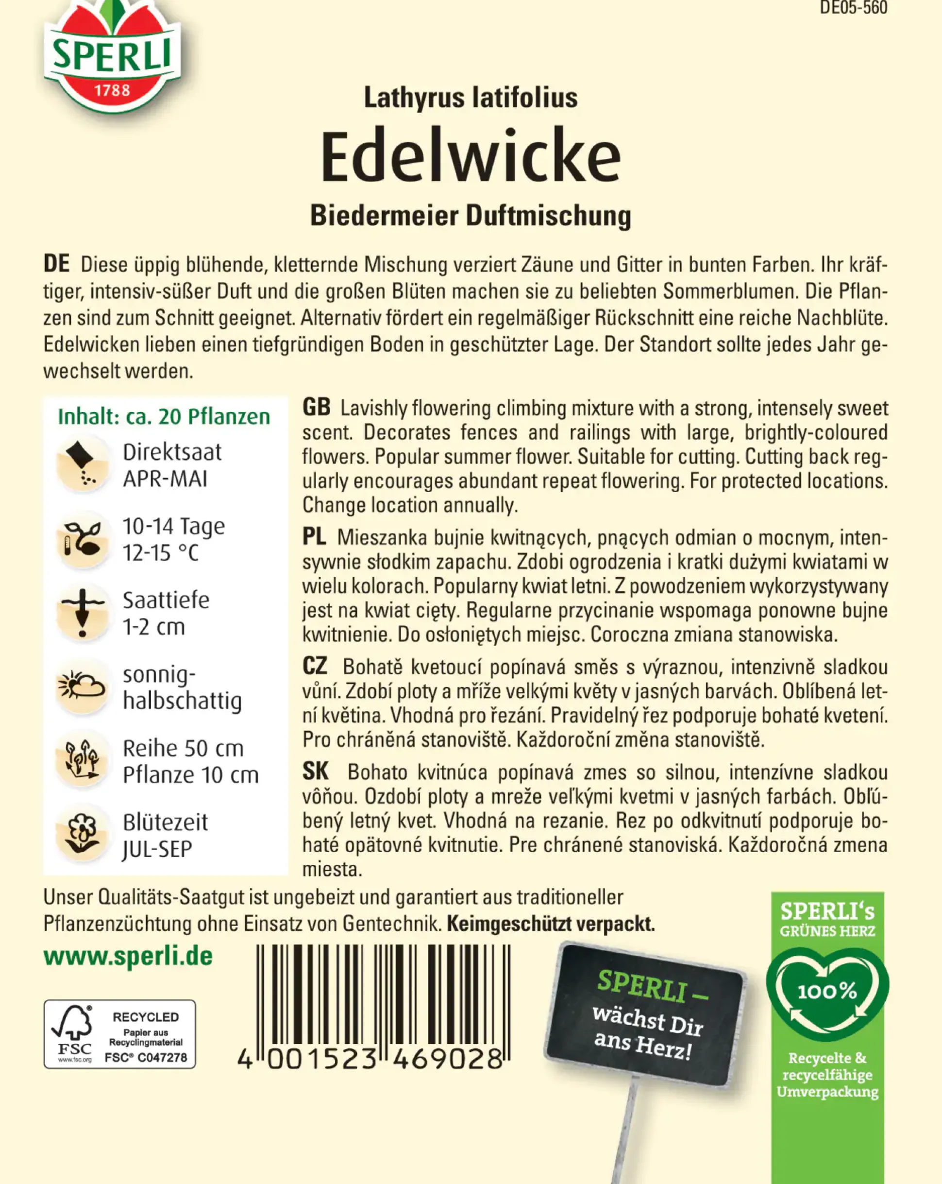 Sperli Edelwicke Biedermeier Duft Mischung