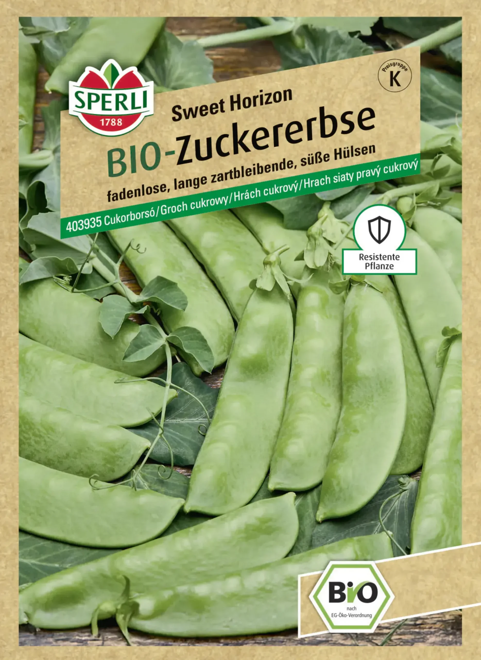 Sperli Saatgut BIO Zuckererbsen für bis zu 3-4 lfd. Meter