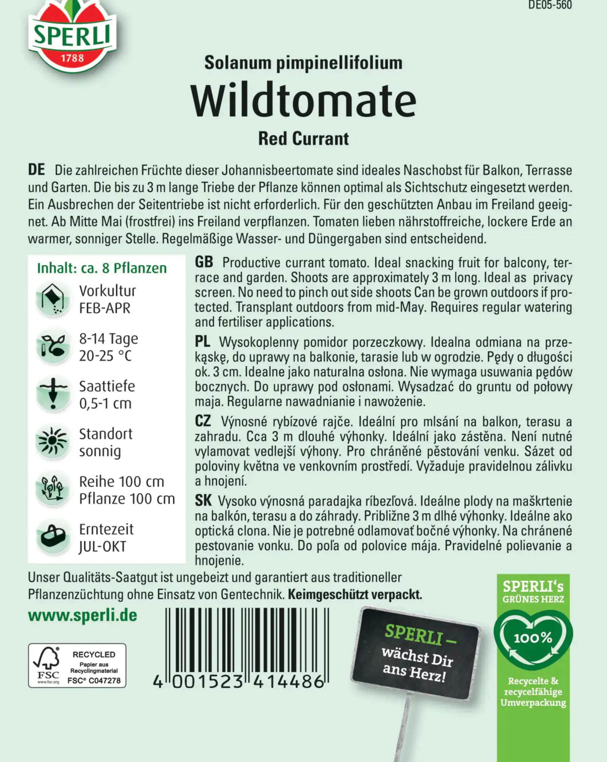 Sperli Wildtomate Red Currant