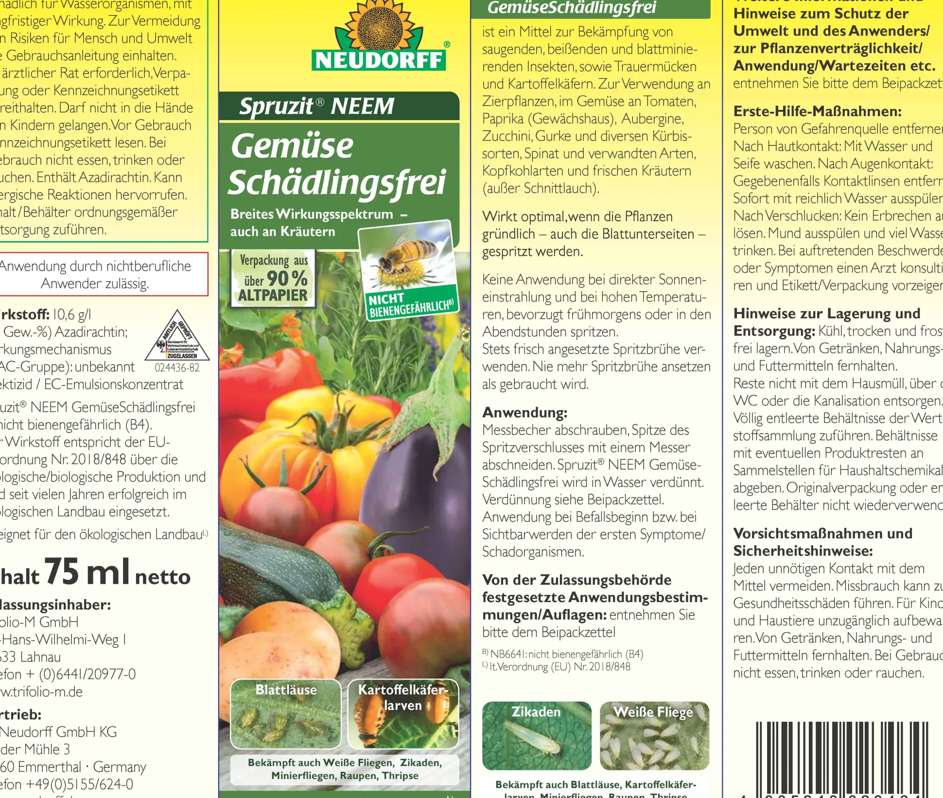 Spruzit NEEM GemüseSchädlingsfrei 75 ml