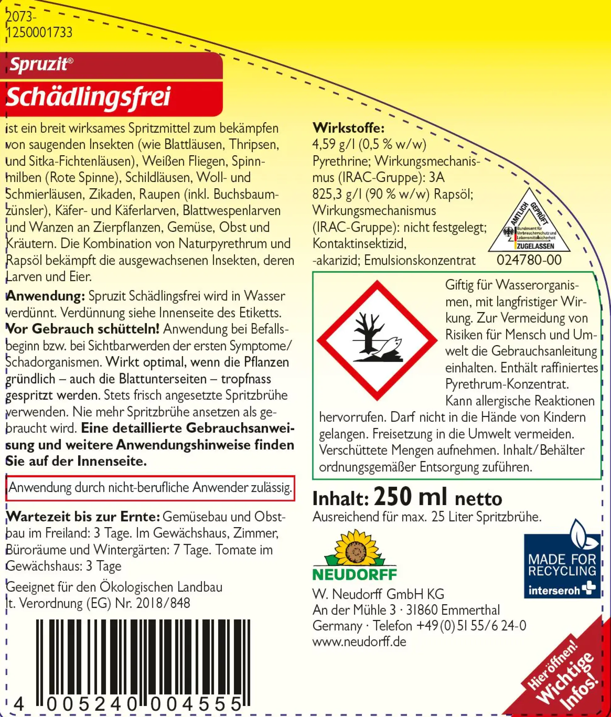Spruzit Schädlingsfrei 250 ml