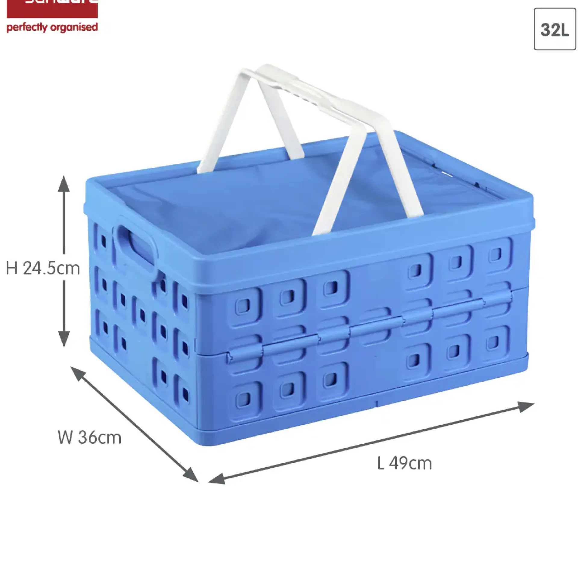 Square Klappbox mit Kühltasche und Griff 32L blau