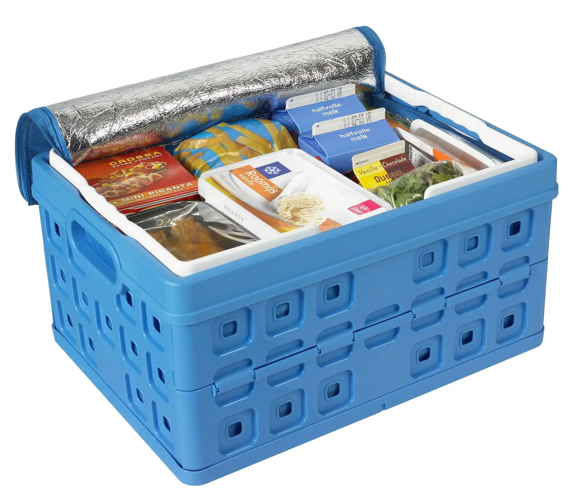 Square Klappbox mit Kühltasche und Griff 32L blau