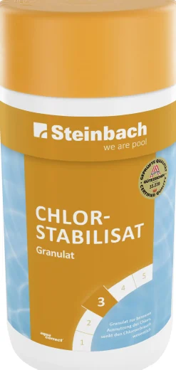 Steinbach Poolpflege Chlorstabilisat Granulat 1 kg, gegen Chlorgeruch