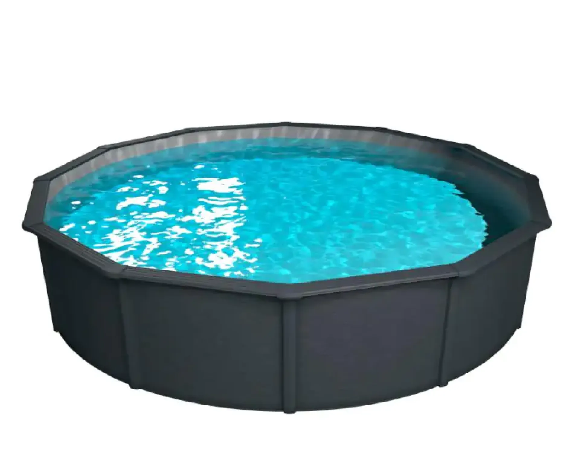 Steinbach Stahlwandpool Set Nuovo de Luxe II Ø 360 x 120 cm, anthrazit/grau