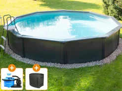 Steinbach Stahlwandpool Set Nuovo de Luxe II medium 460 x 120 cm