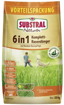 Substral Naturen 6 in 1 Komplett-Rasendünger f. 266 m² 20 kg