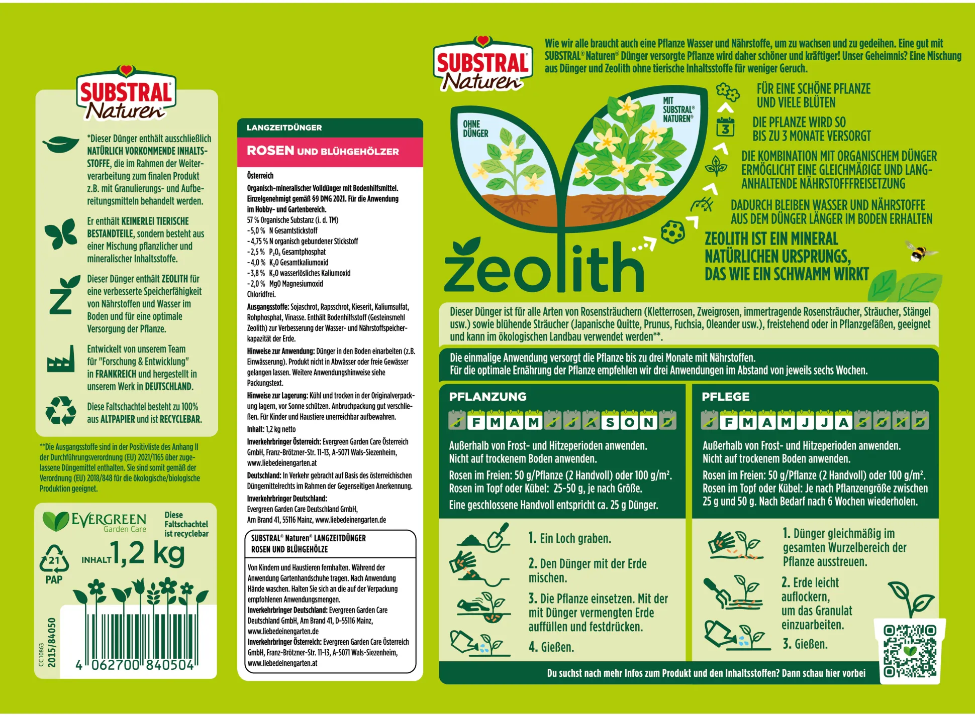 Substral Naturen Langzeitdünger Rosen & Blühgehölze 1,2 kg