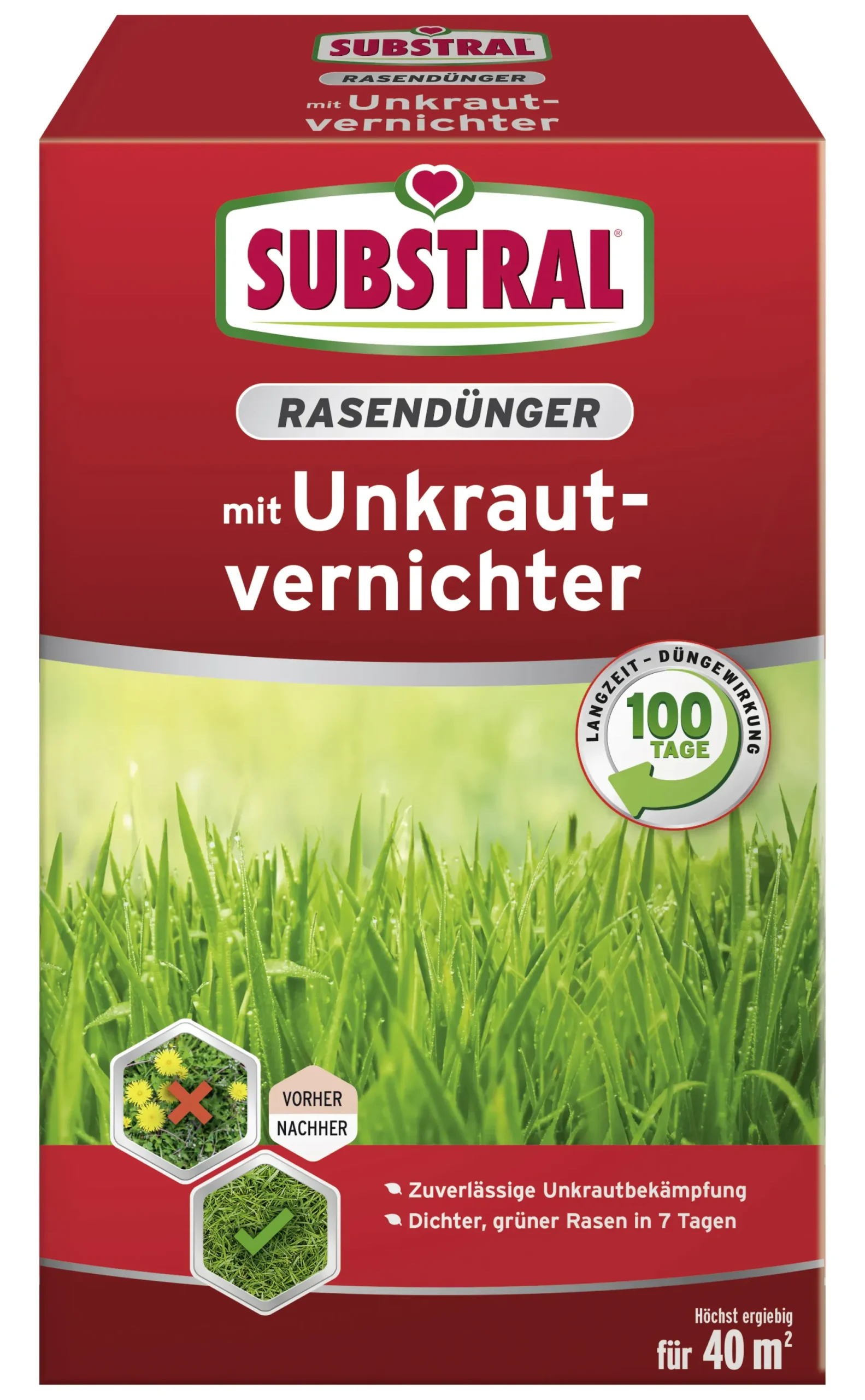Substral Rasendünger mit Unkrautvernichter für 40 m² 0,8 kg
