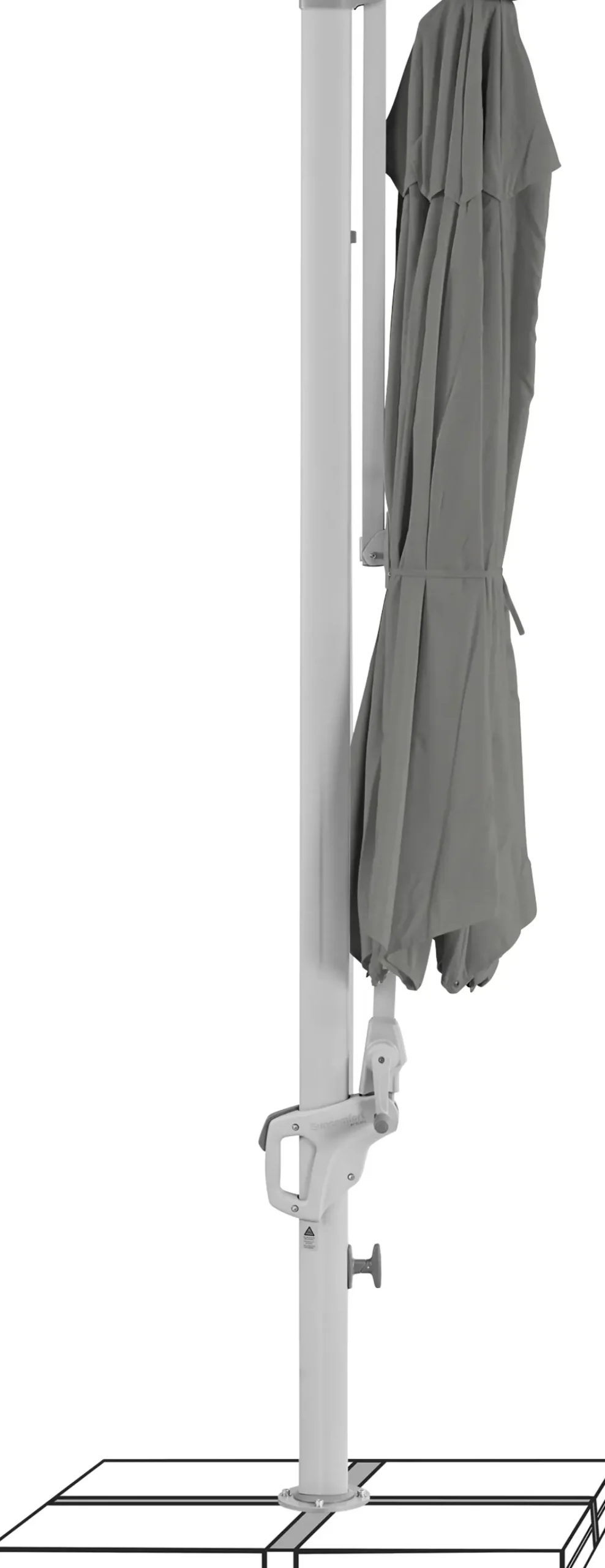 Suncomfort Sonnenschirm Familyflex steingrau Ø 300 cm