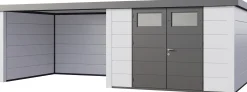 Telluria Gerätehaus Classico Lounge L 3330 links EW weiß 672 x 298 cm