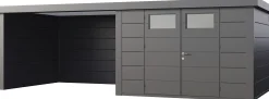 Telluria Gerätehaus Classico Lounge L 3030 links granitgrau 642 x 298 cm